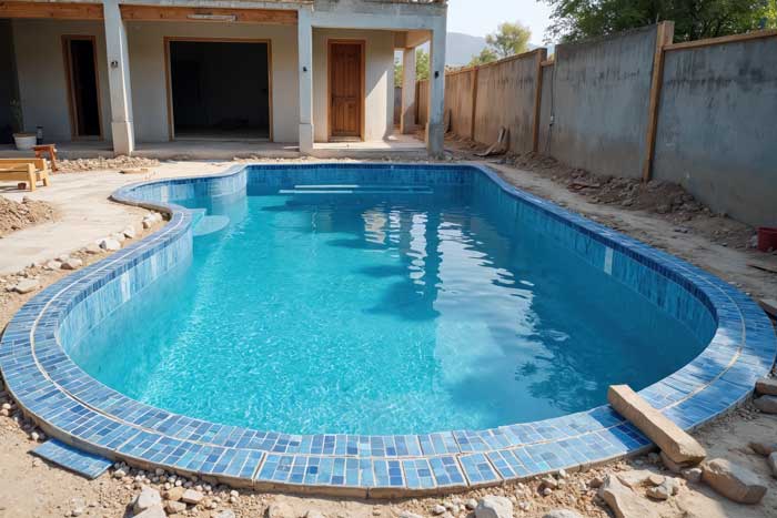 Pool contractor building a new swimming pool in South Florida
